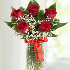  Antalya Lara Çiçek Gönder Aşkın Adı 5 Kırmızı Güller